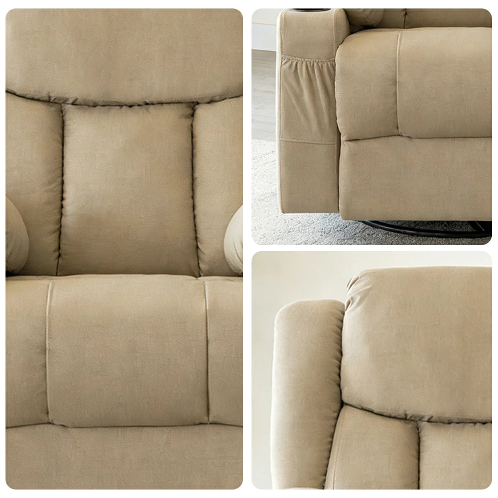 LIVARA Electric Assist Sofa, Smooth Lift-Up Support for Easy Standing, Durable Upholstery, Steel Frame, Wide Footrest Design - Beige