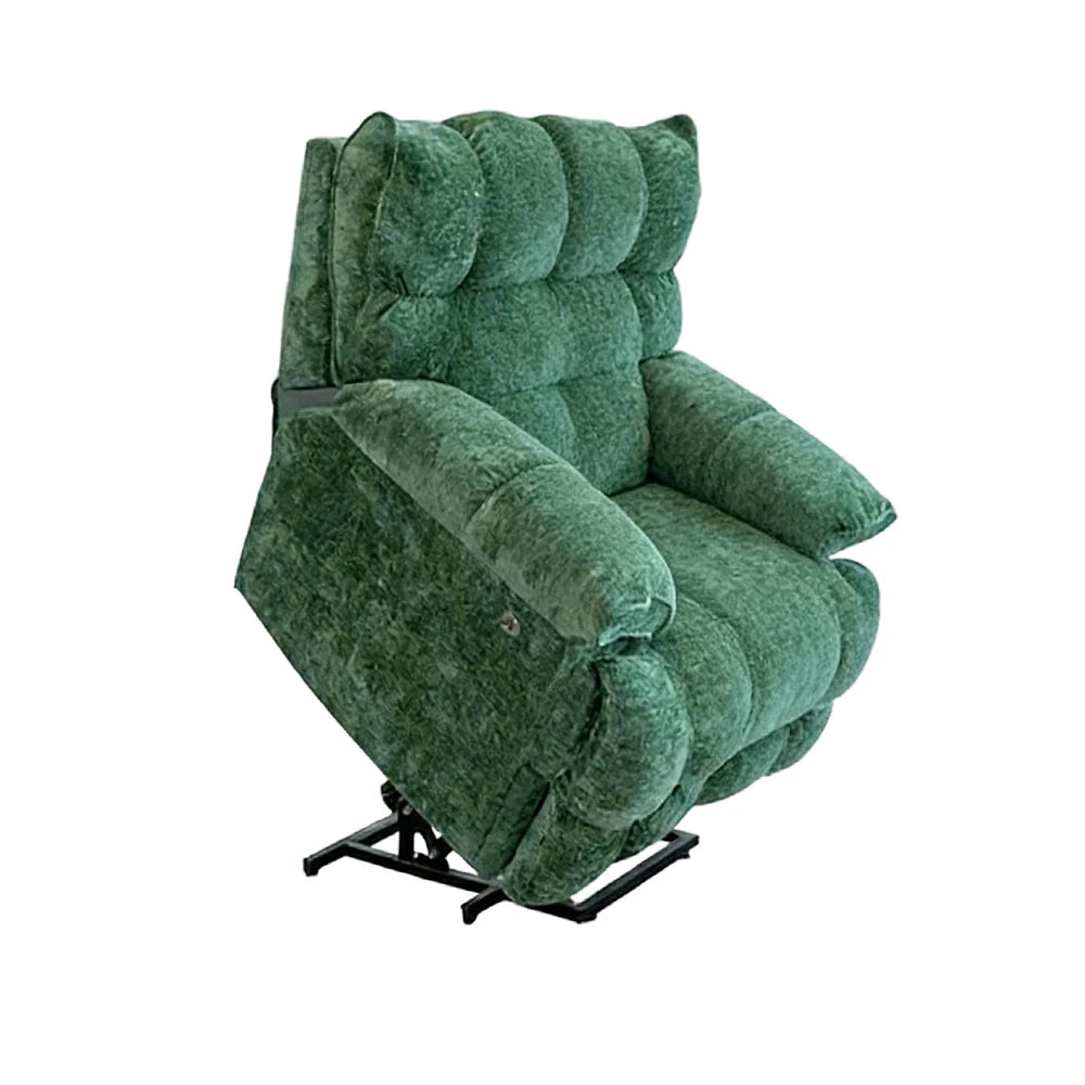 LIVARA Electric Assist Sofa, Smooth Lift Support, Soft Chenille Upholstery, Alloy Frame, Extended Footrest Comfort - Green