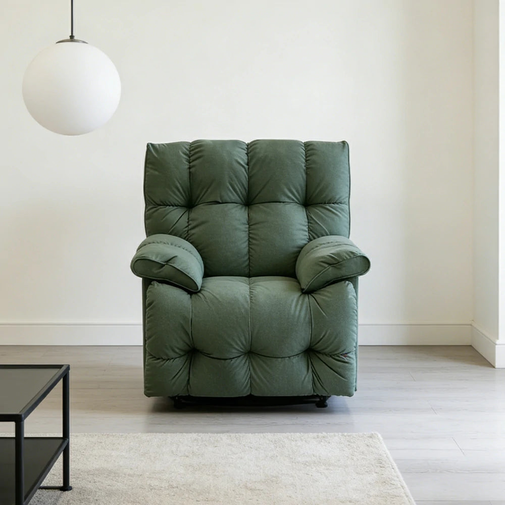 LIVARA Electric Assist Sofa, Smooth Lift Support, Cat-Scratch Resistant Upholstery, Alloy Frame, Extended Footrest Comfort - Green
