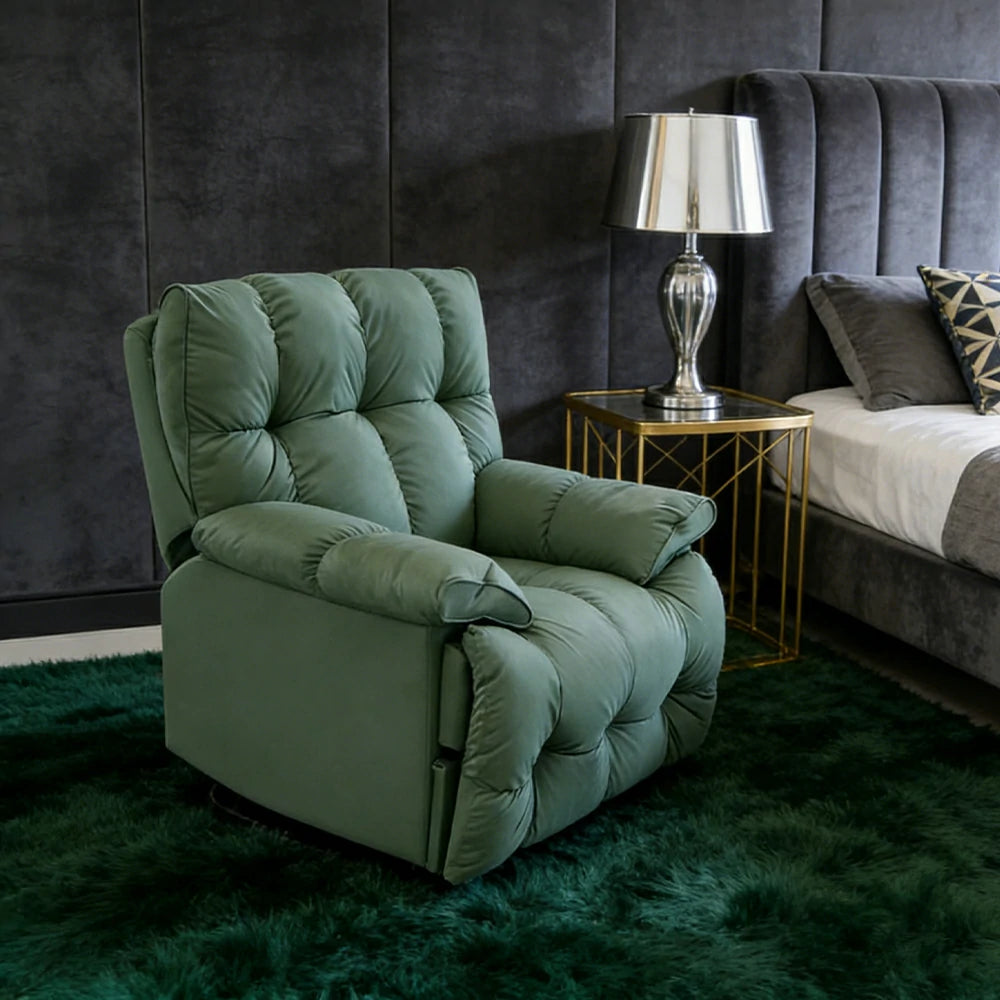 LIVARA Electric Assist Sofa, Smooth Lift Support, Cat-Scratch Resistant Upholstery, Alloy Frame, Extended Footrest Comfort - Green