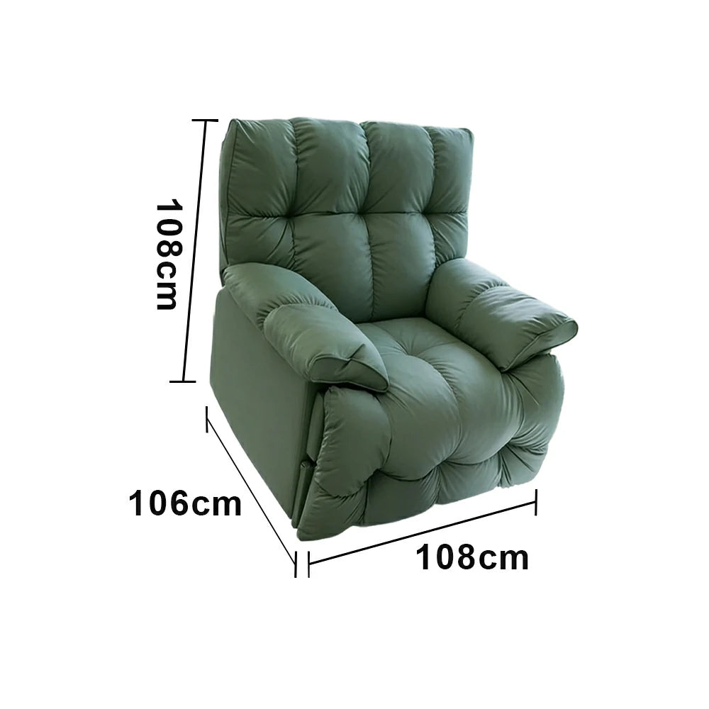 LIVARA Electric Assist Sofa, Smooth Lift Support, Cat-Scratch Resistant Upholstery, Alloy Frame, Extended Footrest Comfort - Green