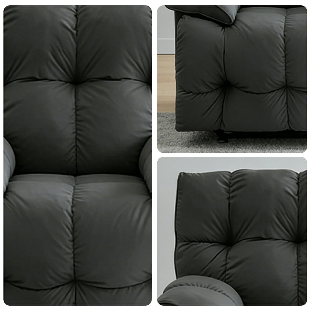 LIVARA Electric Assist Sofa, Smooth Lift Support, Cat-Scratch Resistant Upholstery, Alloy Frame, Extended Footrest Comfort - Grey