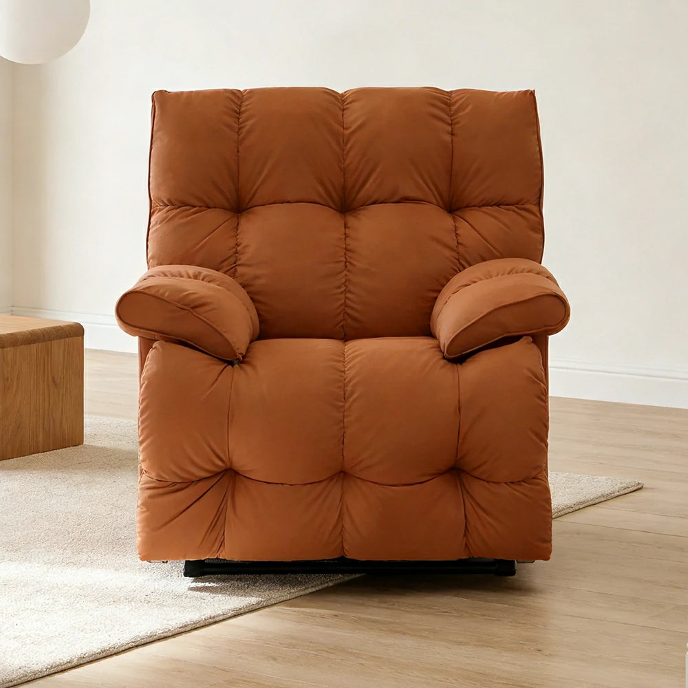LIVARA Electric Assist Sofa, Smooth Lift Support, Cat-Scratch Resistant Upholstery, Alloy Frame, Extended Footrest Comfort - Orange