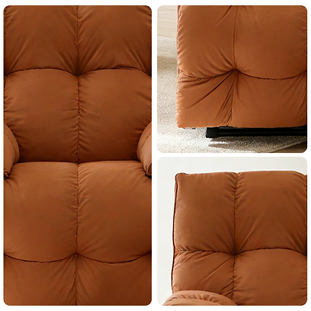 LIVARA Electric Assist Sofa, Smooth Lift Support, Cat-Scratch Resistant Upholstery, Alloy Frame, Extended Footrest Comfort - Orange