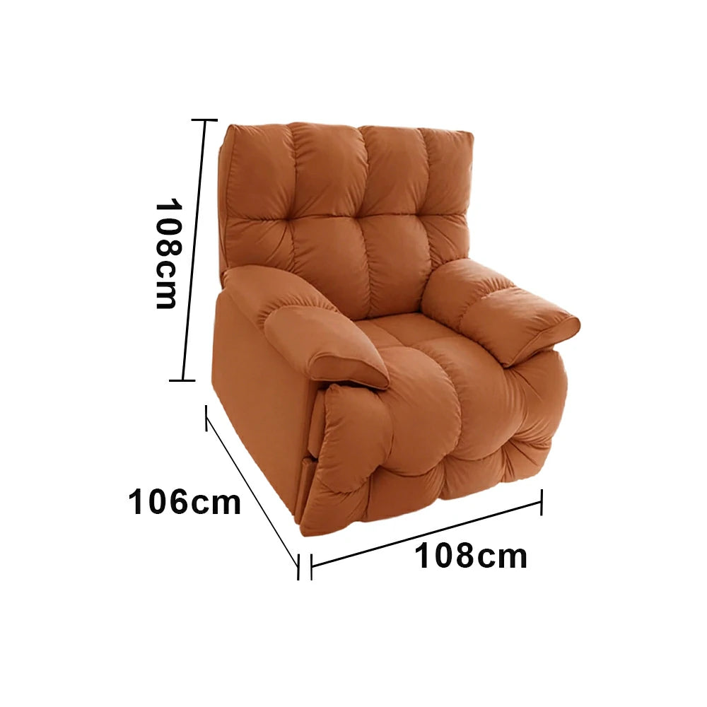 LIVARA Electric Assist Sofa, Smooth Lift Support, Cat-Scratch Resistant Upholstery, Alloy Frame, Extended Footrest Comfort - Orange