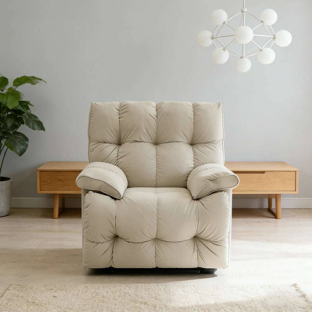 LIVARA Electric Assist Sofa, Smooth Lift Support, Cat-Scratch Resistant Upholstery, Alloy Frame, Extended Footrest Comfort - Beige