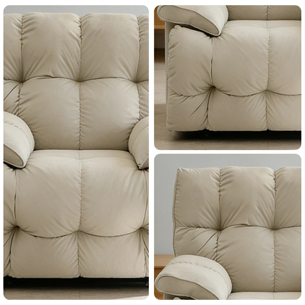 LIVARA Electric Assist Sofa, Smooth Lift Support, Cat-Scratch Resistant Upholstery, Alloy Frame, Extended Footrest Comfort - Beige
