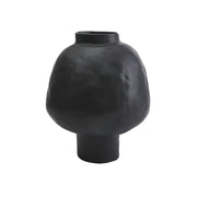 LIVARA French-Style Ceramic Vase Ornament Artistic Display Matte Ceramic Handcrafted Stone-Texture Design - Black