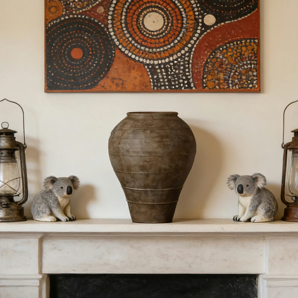 LIVARA French Mid-Century Ceramic Vase Ornament Artistic Display Matte Ceramic Handcrafted Stone-Texture Design