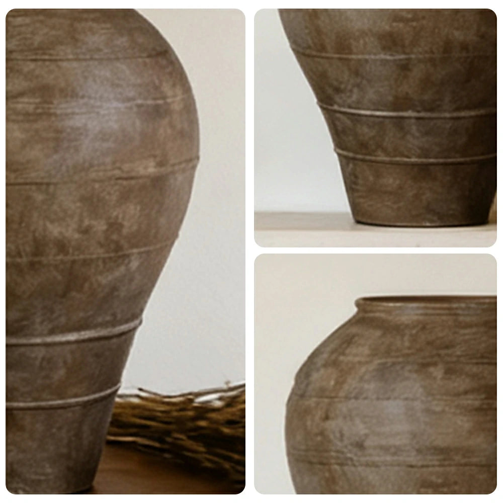 LIVARA French Mid-Century Ceramic Vase Ornament Artistic Display Matte Ceramic Handcrafted Stone-Texture Design