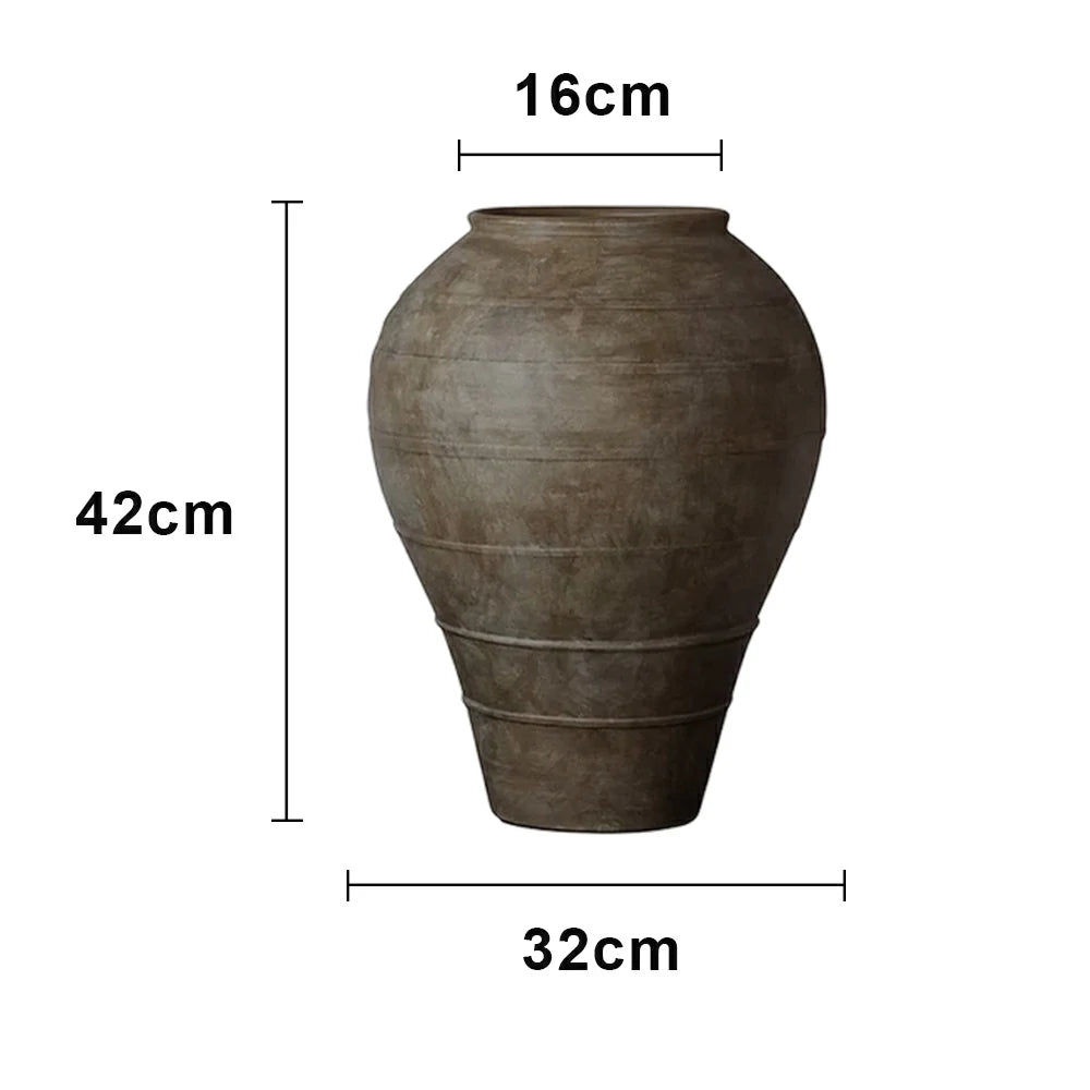 LIVARA French Mid-Century Ceramic Vase Ornament Artistic Display Matte Ceramic Handcrafted Stone-Texture Design