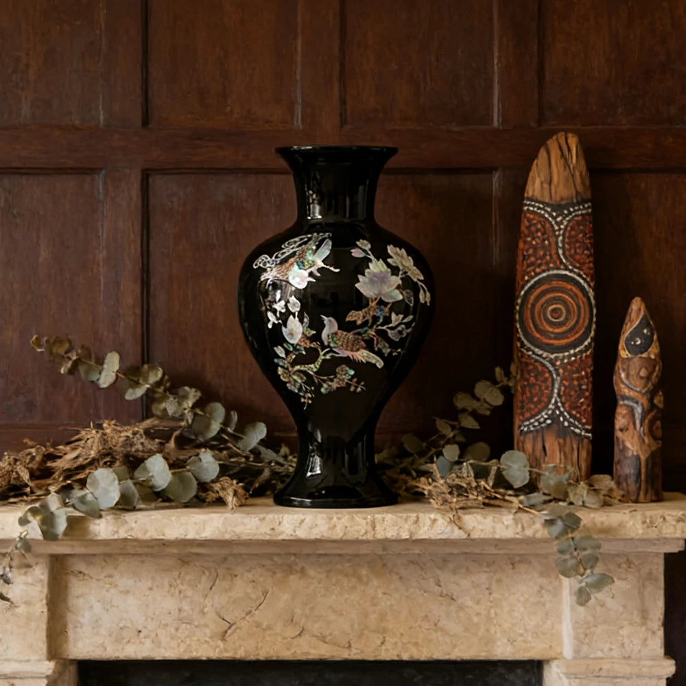 LIVARA Ceramic Vase Ornament Water-Propagation Ready Artistic Display Matte Ceramic Handcrafted Stone-Texture Design