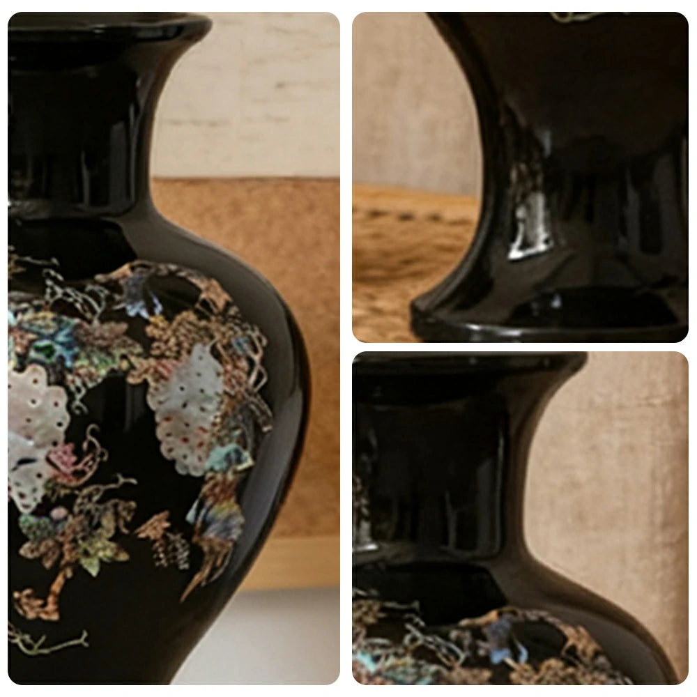 LIVARA Ceramic Vase Ornament Squirrel & Grape Motif Water-Propagation Ready Artistic Display Matte Ceramic Handcrafted Stone-Texture Design