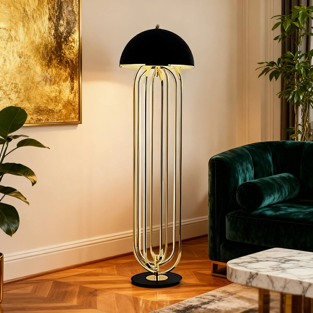 LIVARA Floor Lamp Modern Sculptural Design Durable Metal Frame Stable Base Lighting with Warm Ambient Glow