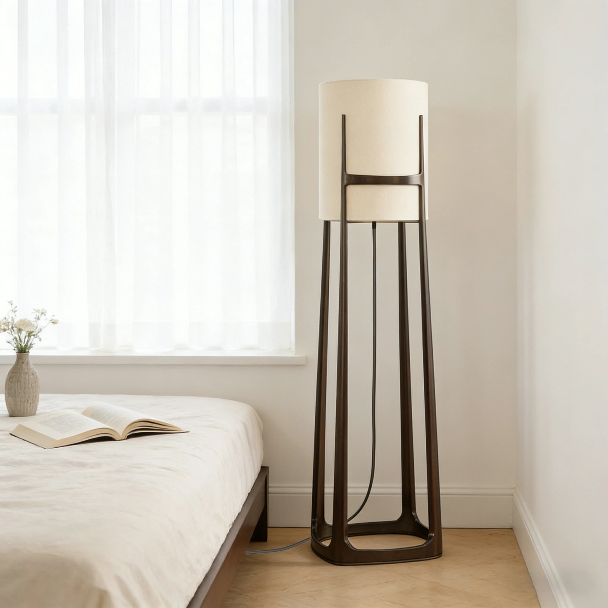 LIVARA XS-19 Floor Lamp with Soft Ambient Lighting Iron Frame and Stable Base for Modern Home Decor