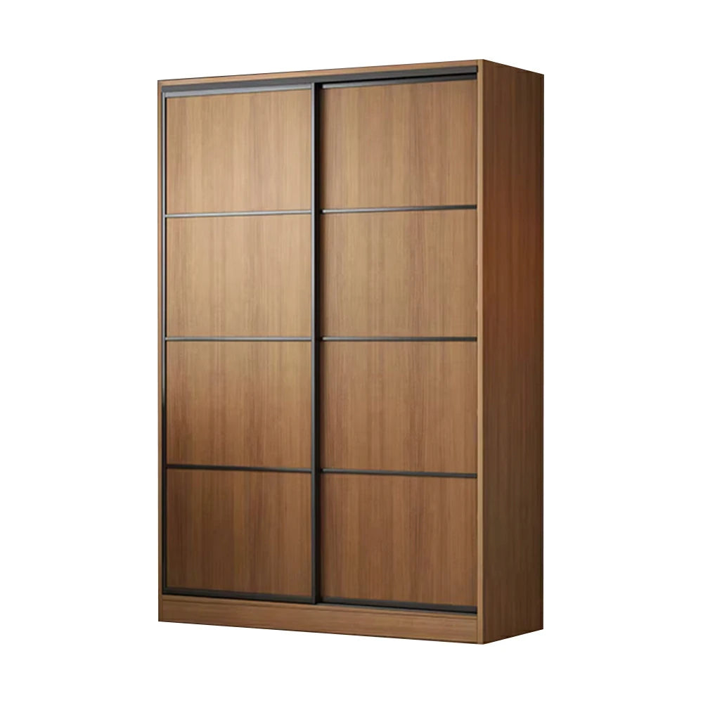 LIVARA 80/120cm Sliding Door Wardrobe - 3 Drawer Storage with Heavy-Duty Hanging Rail, Raised Base Design & Smooth Soft-Close System - Walnut