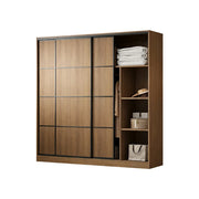 LIVARA 180/200cm Sliding Door Wardrobe - 3 Drawer Storage with Heavy-Duty Hanging Rail, Raised Base Design & Smooth Soft-Close System - Walnut