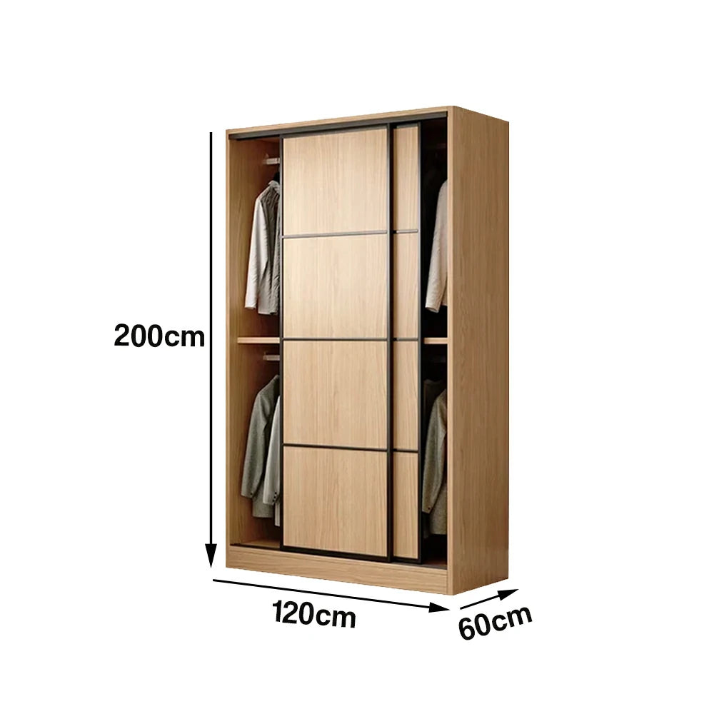 LIVARA 80/120cm Sliding Door Wardrobe - 3 Drawer Storage with Heavy-Duty Hanging Rail, Raised Base Design & Smooth Soft-Close System - Wood