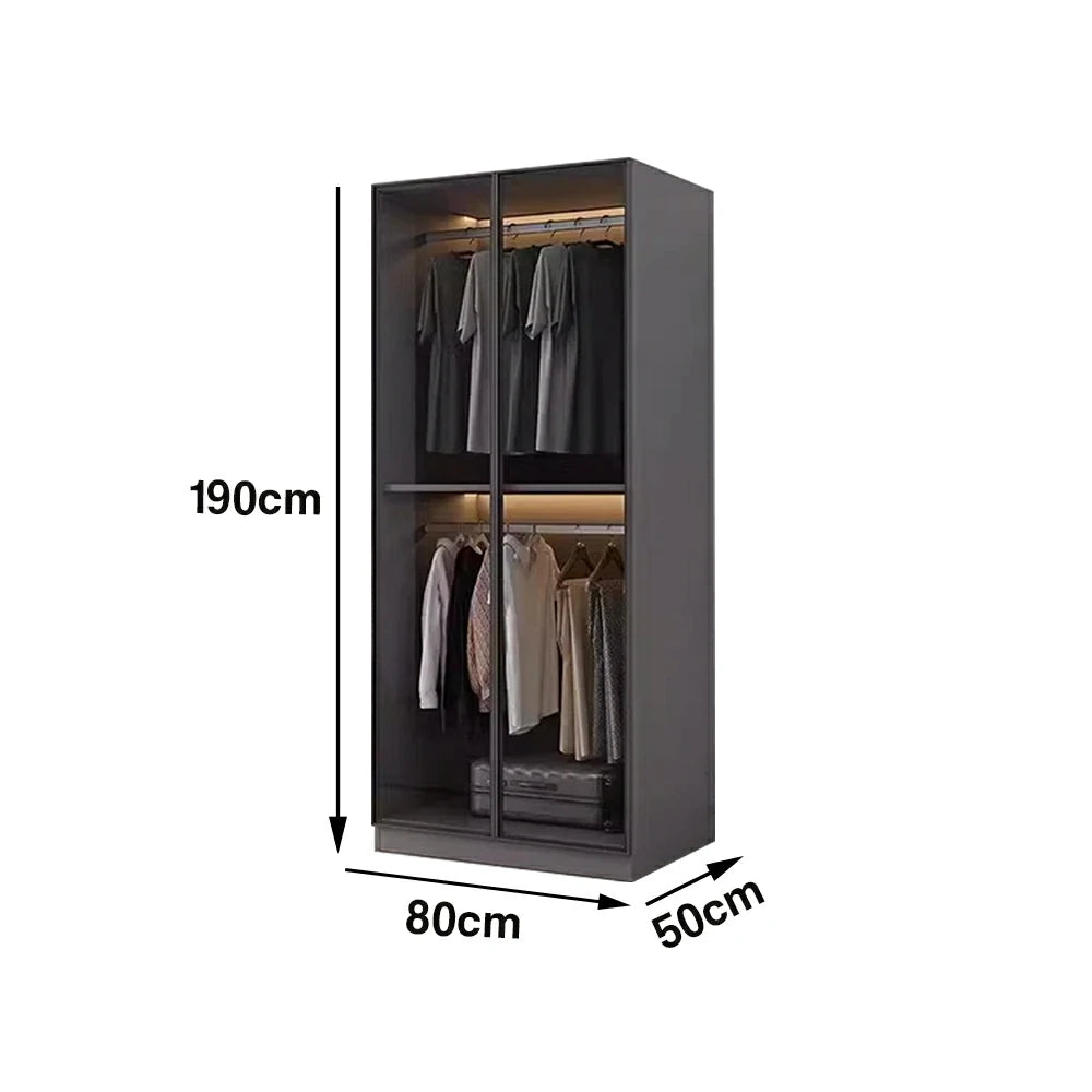 LIVARA 80cm Glass Display Cabinet - Organised Storage Solution with Tempered Glass & Aluminium Frame, Dust & Moisture-Resistant Base