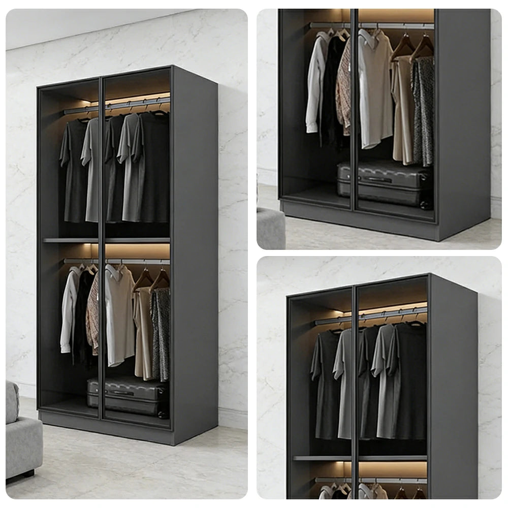 LIVARA 80cm Glass Display Cabinet - Organised Storage Solution with Tempered Glass & Aluminium Frame, Dust & Moisture-Resistant Base