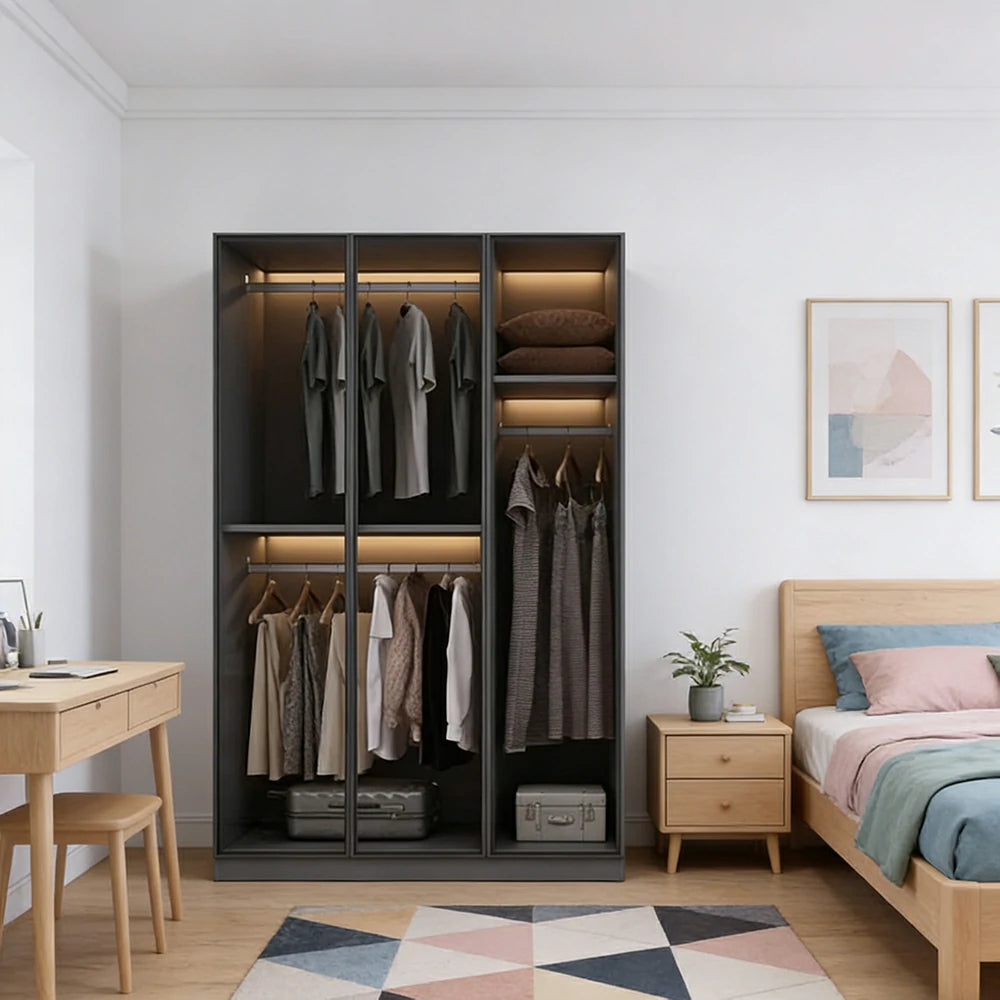 LIVARA 120cm Glass Display Cabinet - Organised Storage Solution with Tempered Glass & Aluminium Frame, Dust & Moisture-Resistant Base