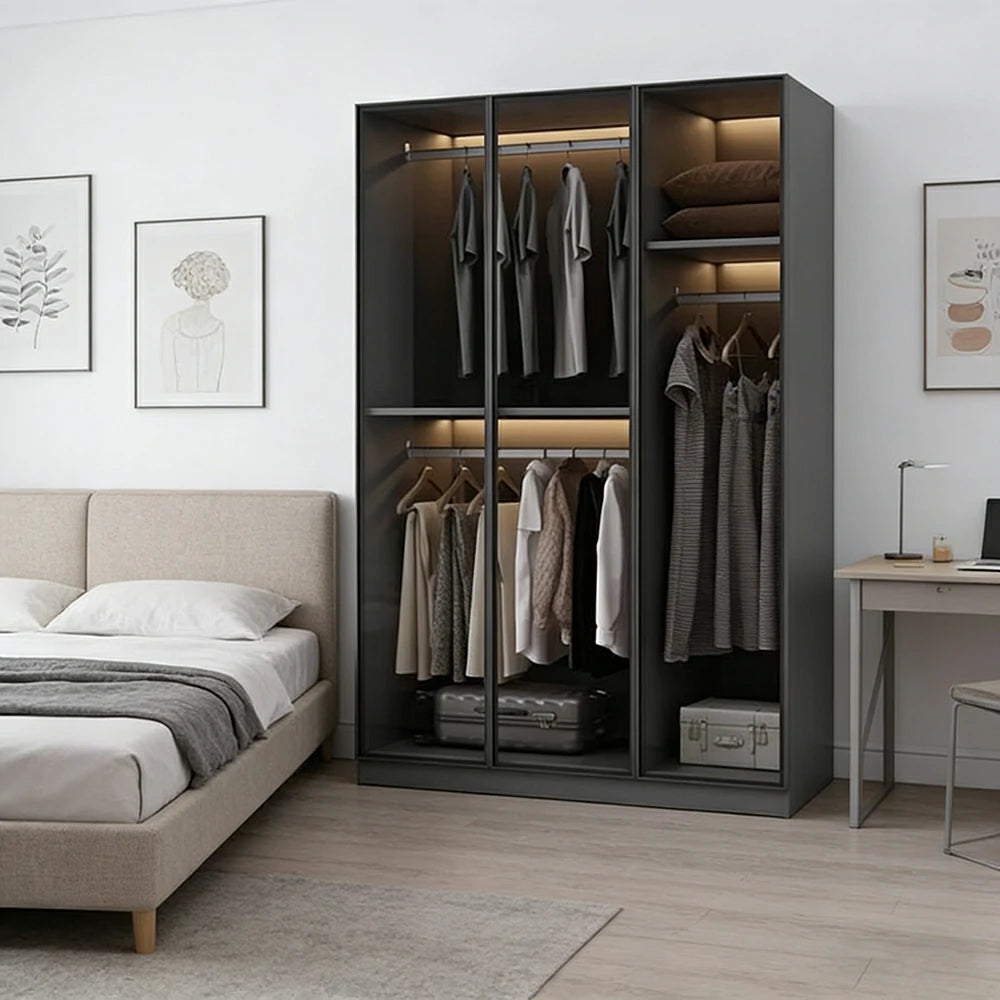 LIVARA 120cm Glass Display Cabinet - Organised Storage Solution with Tempered Glass & Aluminium Frame, Dust & Moisture-Resistant Base