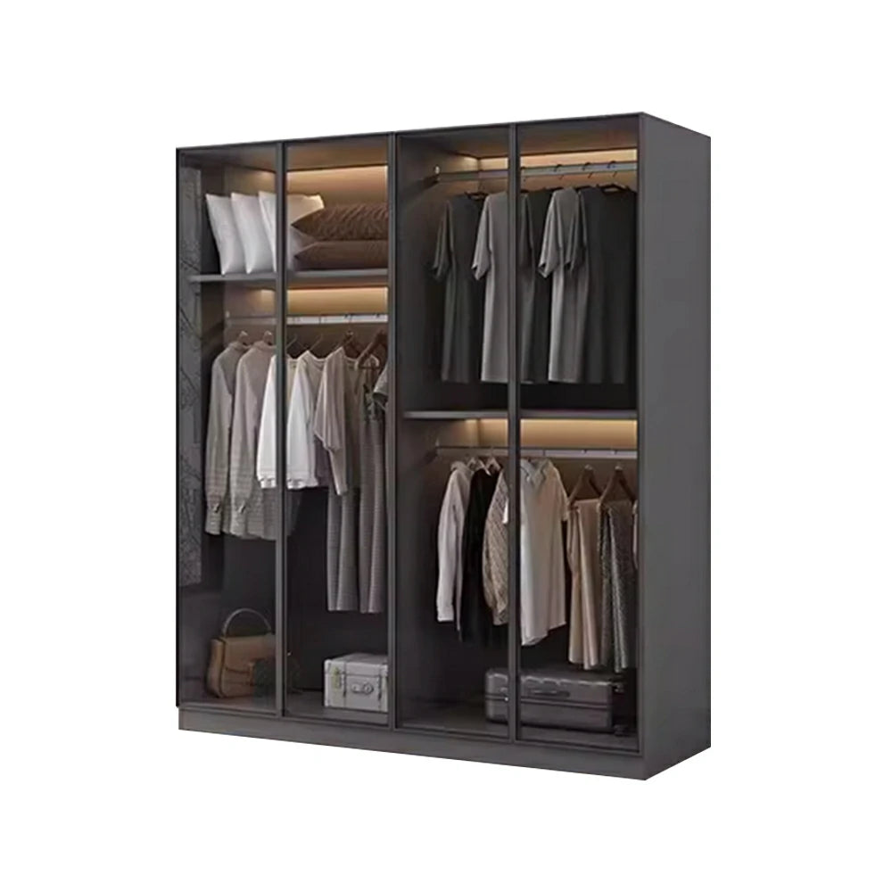 LIVARA 140/160cm Glass Display Cabinet - Organised Storage Solution with Tempered Glass & Aluminium Frame, Dust & Moisture-Resistant Base