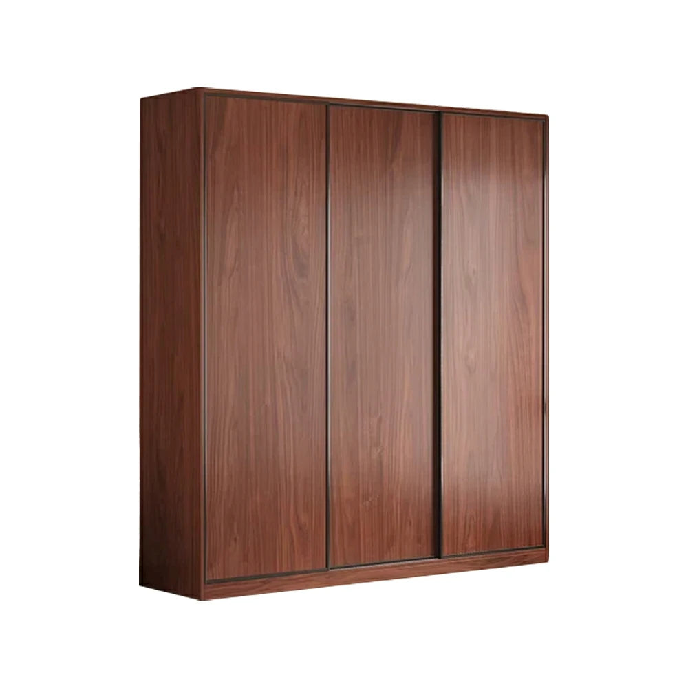 LIVARA 180/200cm Sliding Door Wardrobe - Space-Saving Design with Solid Oak Construction, Quiet Glide Tracks & Heavy-Duty Hanging Rail - Walnut
