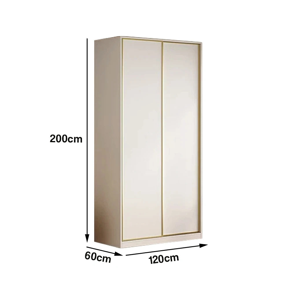 LIVARA 100/120cm Sliding Door Wardrobe - Space-Saving Design with Solid Oak Construction, Quiet Glide Tracks & Heavy-Duty Hanging Rail - White