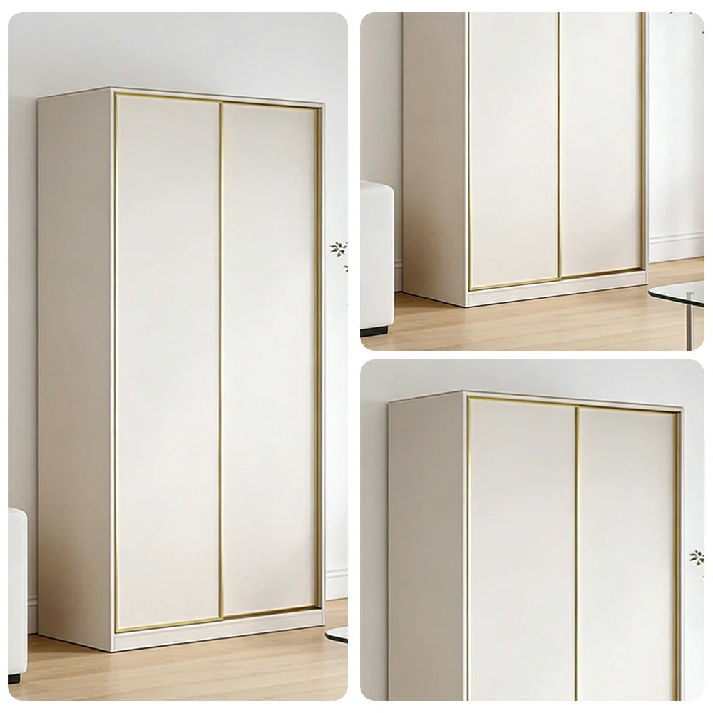 LIVARA 100/120cm Sliding Door Wardrobe - Space-Saving Design with Solid Oak Construction, Quiet Glide Tracks & Heavy-Duty Hanging Rail - White