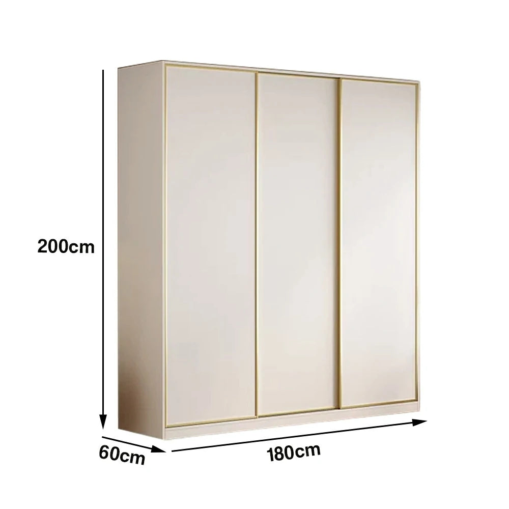LIVARA 180/200cm Sliding Door Wardrobe - Space-Saving Design with Solid Oak Construction, Quiet Glide Tracks & Heavy-Duty Hanging Rail - White