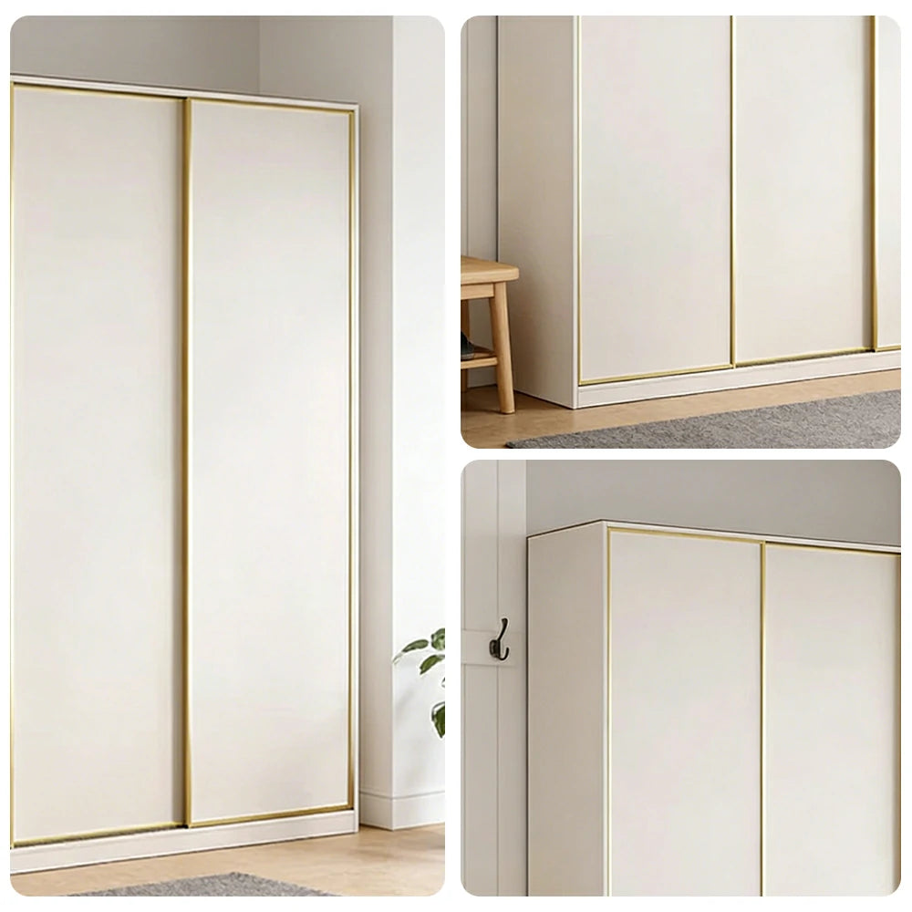 LIVARA 180/200cm Sliding Door Wardrobe - Space-Saving Design with Solid Oak Construction, Quiet Glide Tracks & Heavy-Duty Hanging Rail - White