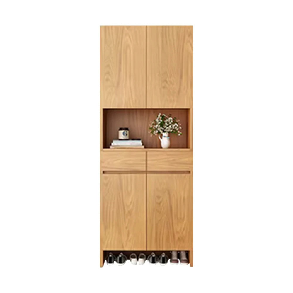 LIVARA 80/100cm Storage Cabinet - Multi-Shelf & Drawer Organiser with Eco Solid Wood Panels, Slim 35cm Depth & Flush Wall Design