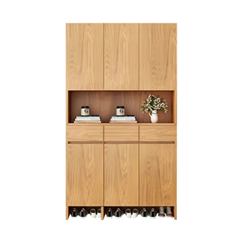 LIVARA 120cm Storage Cabinet - Multi-Shelf & Drawer Organiser with Eco Solid Wood Panels, Slim 35cm Depth & Flush Wall Design