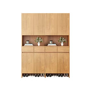 LIVARA 140/160cm Storage Cabinet - Multi-Shelf & Drawer Organiser with Eco Solid Wood Panels, Slim 35cm Depth & Flush Wall Design