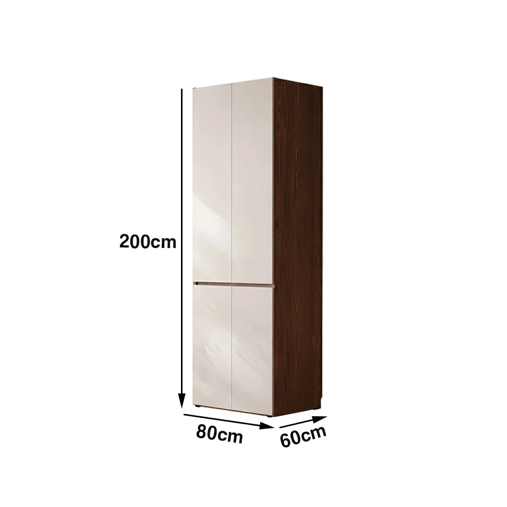 LIVARA 80cm Solid Wood Wardrobe Cabinet - Full Height Storage with Hanging Space & Drawers, Durable Thick Wood Design