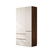LIVARA 120cm Solid Wood Wardrobe Cabinet - Full Height Storage with Hanging Space & Drawers, Durable Thick Wood Design