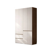 LIVARA 140/160cm Solid Wood Wardrobe Cabinet - Full Height Storage with Hanging Space & Drawers, Durable Thick Wood Design