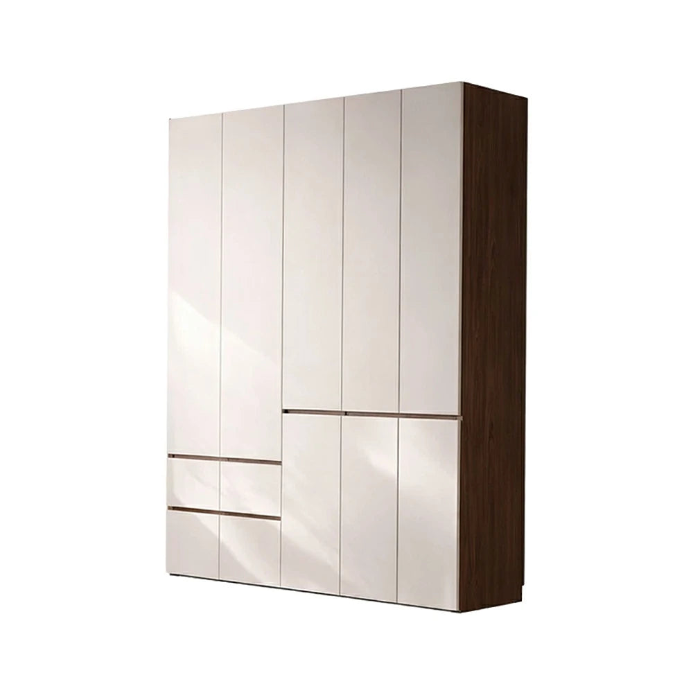 LIVARA 180/200cm Solid Wood Wardrobe Cabinet - Full Height Storage with Hanging Space & Drawers, Durable Thick Wood Design
