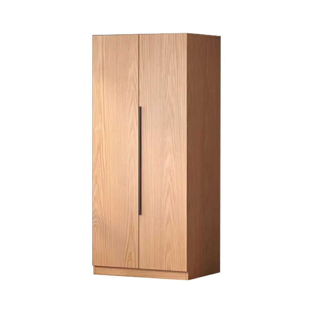 LIVARA 80cm Solid Wood Wardrobe Cabinet - Deep 60cm Storage with Heavy Duty Hanging Rail, FAS Grade Oak Durable Floor Standing Design - Wood