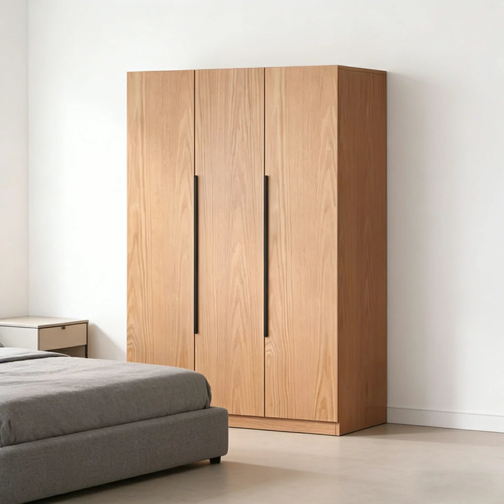 LIVARA 120cm Solid Wood Wardrobe Cabinet - Deep 60cm Storage with Heavy Duty Hanging Rail, FAS Grade Oak Durable Floor Standing Design - Wood