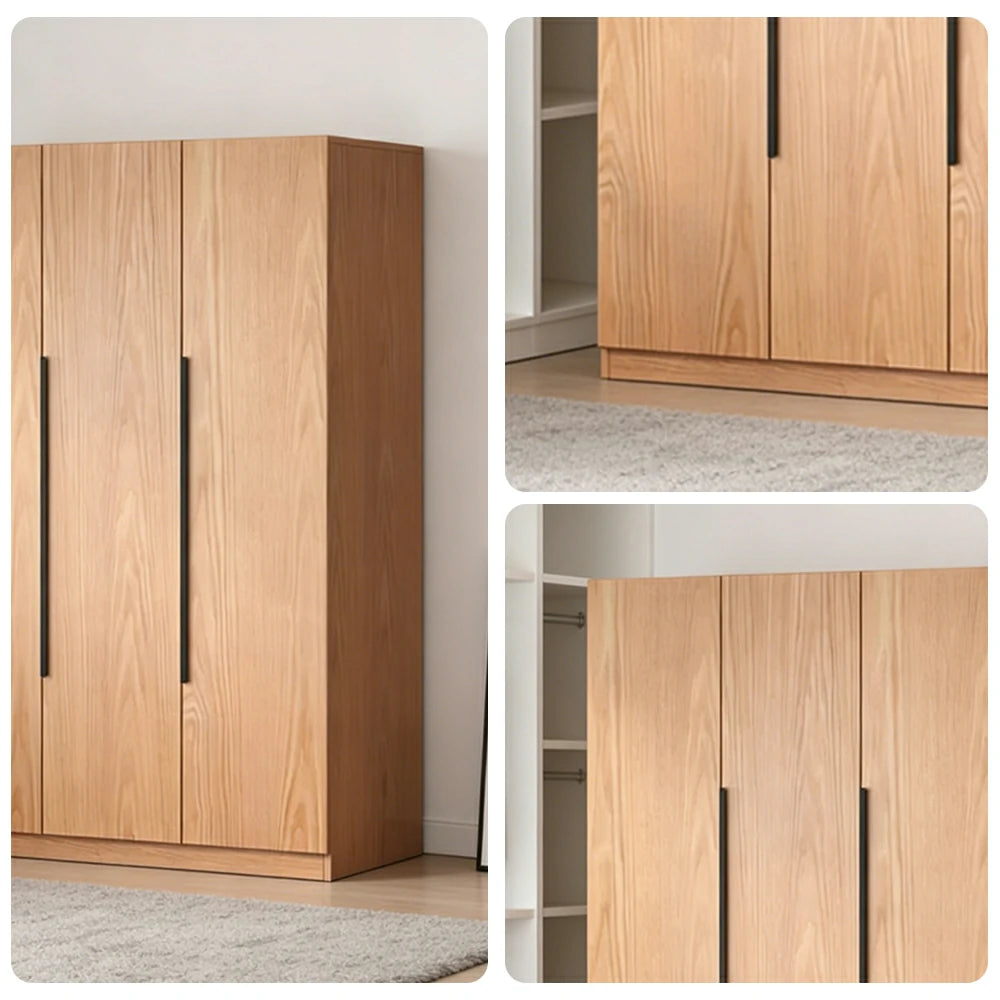LIVARA 120cm Solid Wood Wardrobe Cabinet - Deep 60cm Storage with Heavy Duty Hanging Rail, FAS Grade Oak Durable Floor Standing Design - Wood