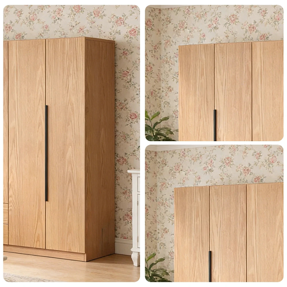 LIVARA 140/160cm Solid Wood Wardrobe Cabinet - Deep 60cm Storage with Heavy Duty Hanging Rail, FAS Grade Oak Durable Floor Standing Design - Wood