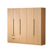 LIVARA 200cm Solid Wood Wardrobe Cabinet - Deep 60cm Storage with Heavy Duty Hanging Rail, FAS Grade Oak Durable Floor Standing Design - Wood