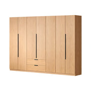 LIVARA 220/240cm Solid Wood Wardrobe Cabinet - Deep 60cm Storage with Heavy Duty Hanging Rail, FAS Grade Oak Durable Floor Standing Design - Wood