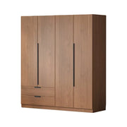 LIVARA 140/160cm Solid Wood Wardrobe Cabinet - Deep 60cm Storage with Heavy Duty Hanging Rail, FAS Grade Oak Durable Floor Standing Design - Walnut