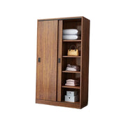 LIVARA 80/120/160cm Sliding Door Wardrobe - Quiet Glide Track System, High-Density MDF Construction, Spacious Storage with Solid Timber Rail - Walnut