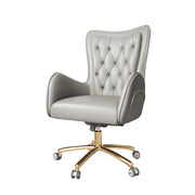 LIVARA Office Chair – Ergonomic Spine-Support Design, Premium Nappa Leather, High-Resilience Foam, Adjustable Height & 360° Swivel - Grey