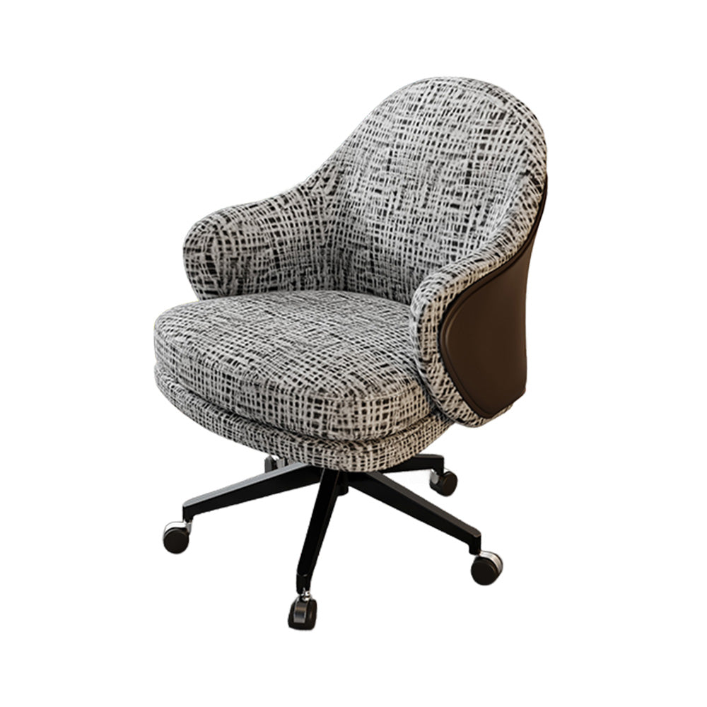 LIVARA Office Chair - Ergonomic Back Support, Nappa Leather & Linen, High-Density Foam, Gas Lift, Wide Seat Design
