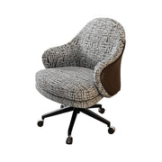 LIVARA Office Chair - Ergonomic Back Support, Nappa Leather & Linen, High-Density Foam, Gas Lift, Wide Seat Design